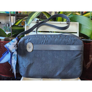 Christian Dior Vintage Navy Shoulder Bag w/Twilly & Insert Added